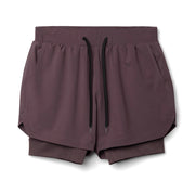 Plain Double Layer Shorts Quick Dry Sport Shorts