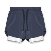 Plain Double Layer Shorts Quick Dry Sport Shorts