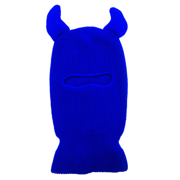 Knitted Horn Ski Mask Beanies
