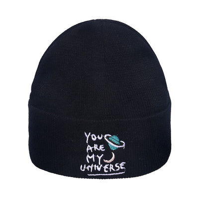 You are my universe Knitted Hood Woolen Beanie