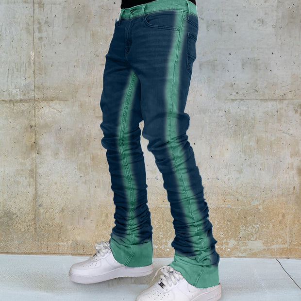 Washed Retro Character Contrast Jeans