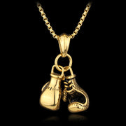 Fitness boxing gloves titanium steel necklace