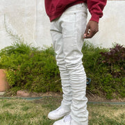 Off-White Solid Street Denim Straight Leg Pants