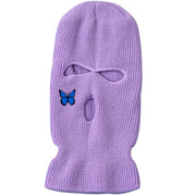 Fashion three-hole Beanie butterfly embroidered ski mask