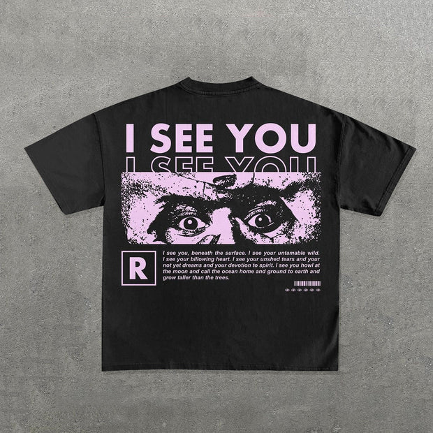 I See You Print Short Sleeve T-Shirt