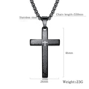 Vintage cross steel necklace