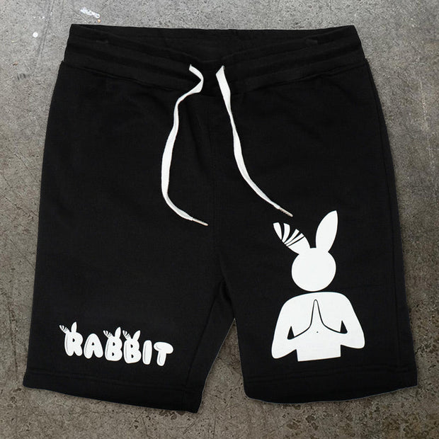 Trendy Rabbit Print Casual Shorts