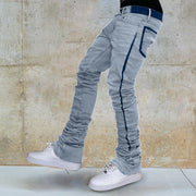 Washed Contrasting Retro Distressed Jeans