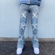 Ripped personality street pants retro jeans