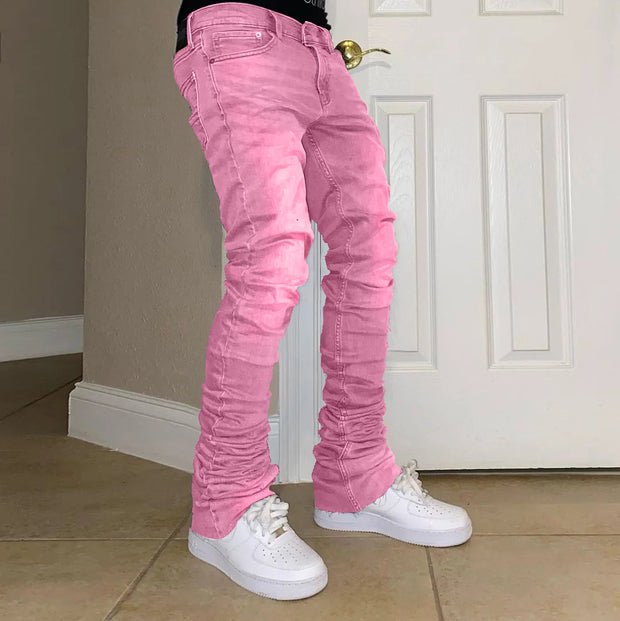 Vintage Pink Straight Street Pants Jeans