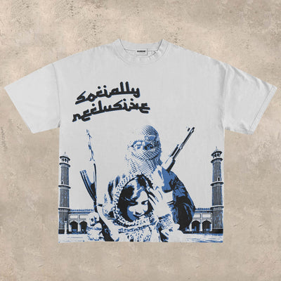 Trendy Vintage Print Street Style T-Shirt