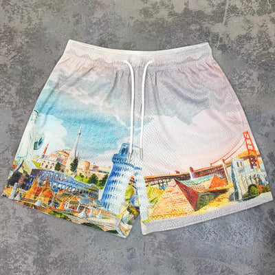 Urban Print Mesh Shorts