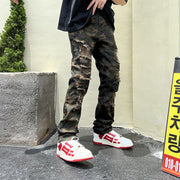 Jeans Retro Stretch Camouflage Cargo Pants Ripped Pants