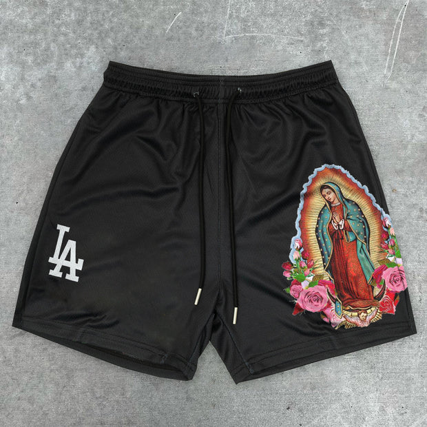 Our Lady of Faith Print Mesh Shorts